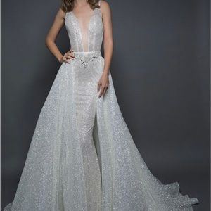 Pnina Tornai Wedding Dress With Detachable Skirt and Belt From Kleinfeld